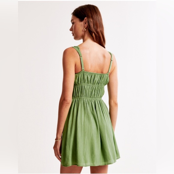 A&F Tie Front Mini Dress in Jade size SP - Picture 4 of 12